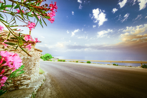 Road to Makris Gialos bay on Zakynthos island, Greece