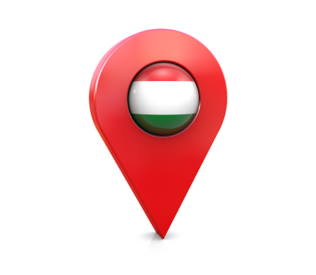 Hungarian Flag Map Pin Icon