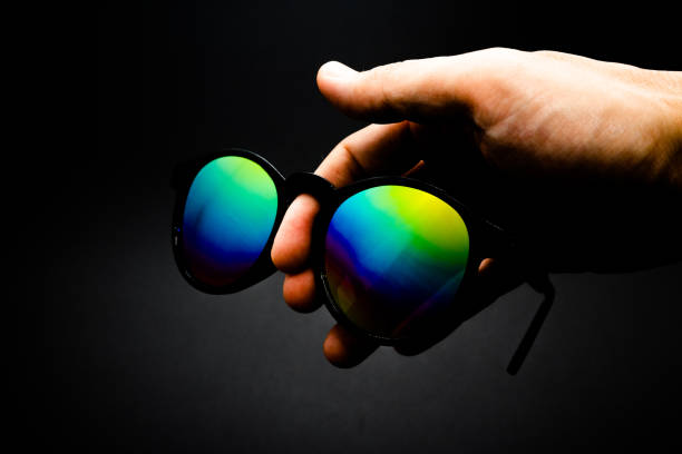 Party sunglasses on a black background,disguise