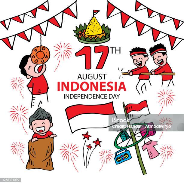 Cartoon Indonesia Traditional Games During Independence Day 17 August Stock  Illustration - Download Image Now - iStock