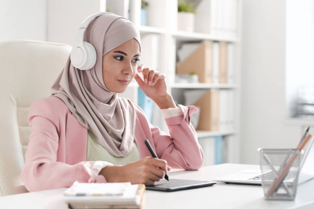 istock Muslim designer working on digital sketch 1265143967
