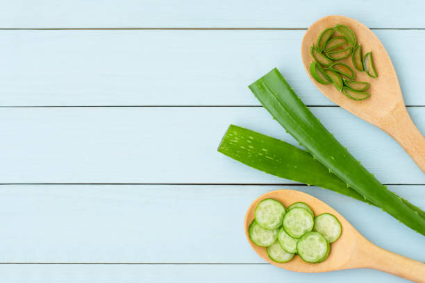 istock Aloe vera and cucumber slice 1265145115