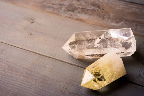 istock Crystal on wooden board 1265147107