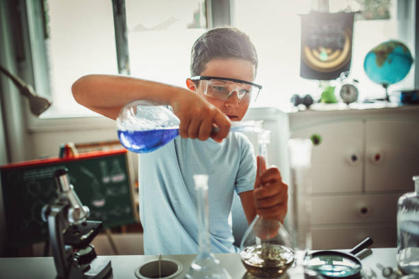 istock Boys are enjoying learning in the home laboratory. 1265150643