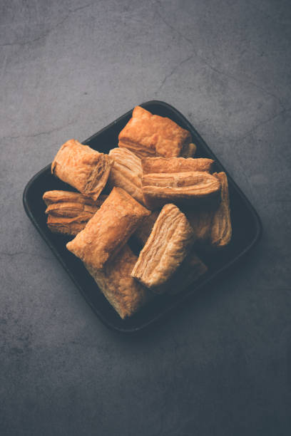 istock Khari puff pastry or Kharee biscuits, Indian Breakfast 1265154565