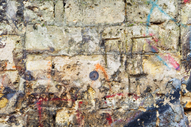 istock Creative decorative wall of natural stone. Background, limestone wall texture, shell rock blocks. Great background or texture. 1265163876