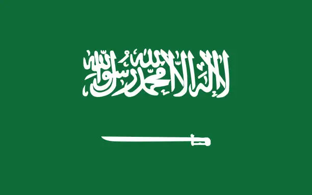 Vector illustration of Saudi Arabia flag vector graphic. Rectangle Saudi Arabian flag illustration. Saudi Arabia country flag is a symbol of freedom, patriotism and independence.