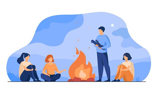 istock Campfire, camping, story telling concept 1265168203