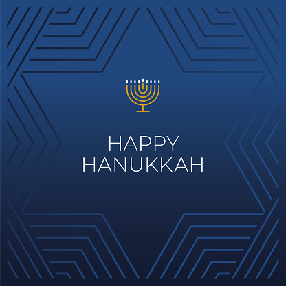 Happy Hanukkah card template. Hanukkah is the name of the Jewish holiday. Stock illustration