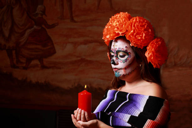 Mexican Festival - Day of the Dead Mexican Festival of Remembrance for Family and Friends who have passed away. Held with great colour and fanfare to pay respects on the 1st November mexican day of the dead stock pictures, royalty-free photos & images
