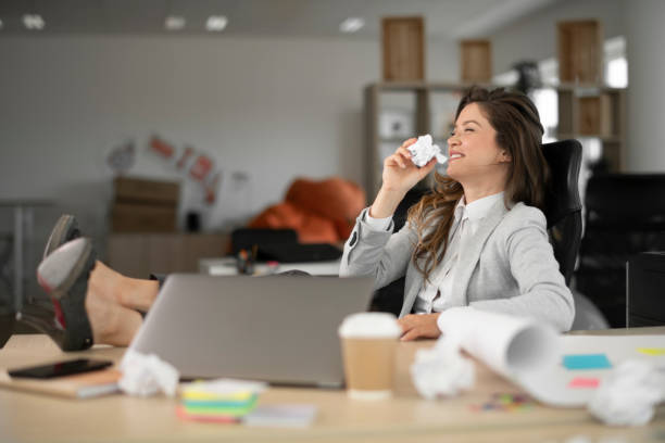 istock Beautiful woman working on project. 1265172118