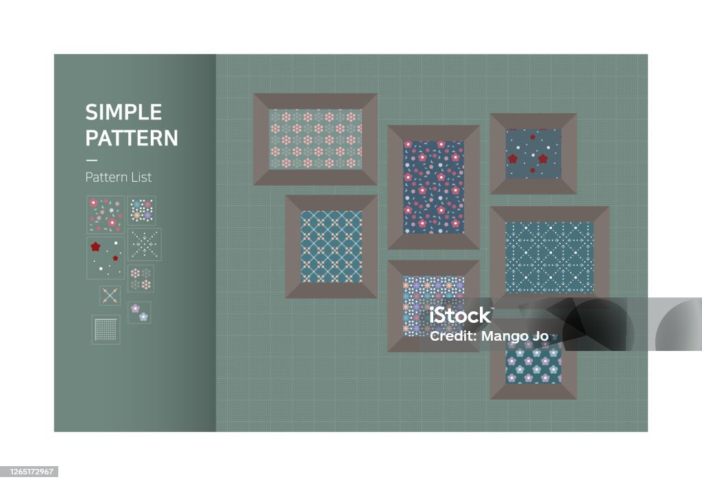 Cloth Pattern Frame Various Fabric Patterns Displayed In The Frame Stock Illustration ...
