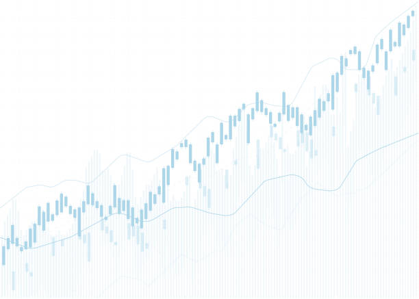 ilustrações, clipart, desenhos animados e ícones de gráfico gráfico de castiçais de negócios da negociação de investimentos no mercado de ações, ponto de alta, ponto de baixa. tendência de design vetorial gráfico. - dados
