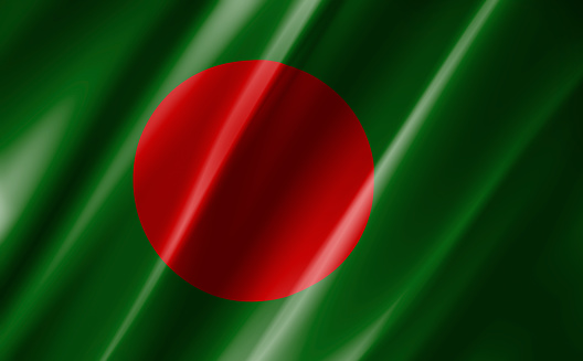3D rendering of the waving flag  Bangladesh