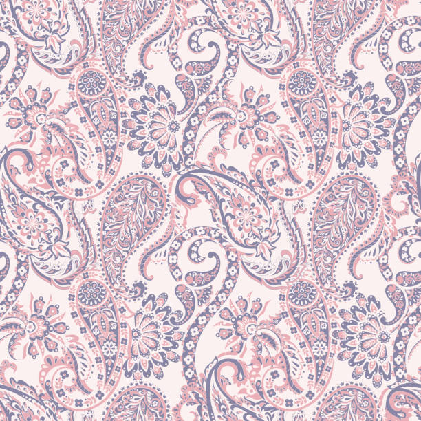 istock Paisley vector seamless pattern. Fantastic flower, leaves. Textile bohemian print. Batik painting. Vintage 1265174750