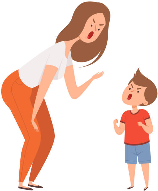 Family Abuse Woman Son Scream Together Family Argue Or Quarrel Isolated  Cartoon Angry Mother And Boy Vector Characters Stock Illustration -  Download Image Now - iStock