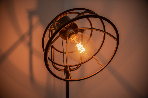 Detail of a lamp with industrial style