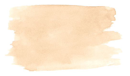 Acuarela beige, fondo con bordes claros y salpicaduras naturales. Manchas de pincel de acuarela de color arena. Copiar espacio. photo