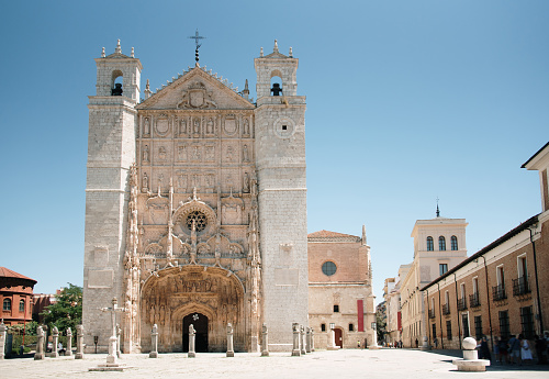 The San Pablo square in Valladolid, Spain, with San Pablo church