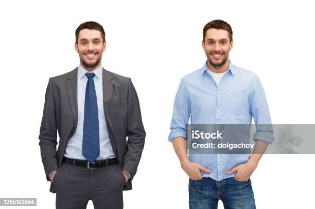 Same Man In Different Style Clothes Stock Photo - Download Image Now - Men, Suit, Businessman