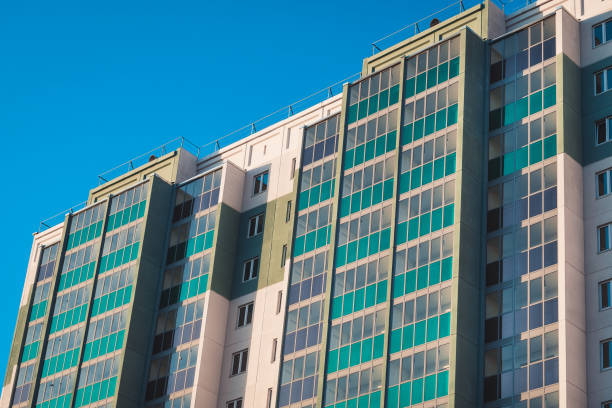 istock Close-up - multi-storey new building. 4k 1265183891