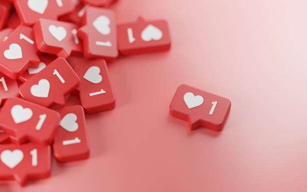 istock Separated One Love Notification Icon 3D Rendering Pink Background 1265188221