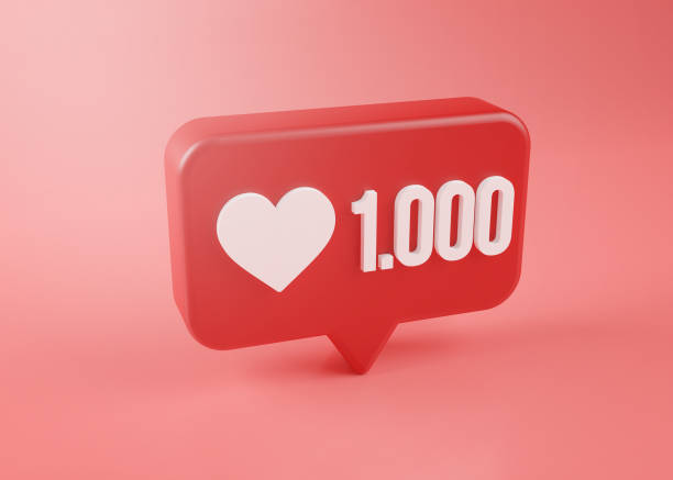istock One Thousand Love Notification Icon 3D Rendering on Pink Background 1265188266