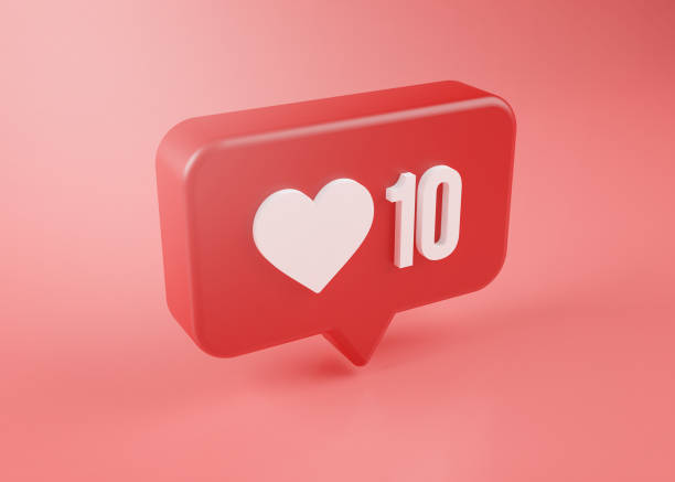 istock Ten Love Notification Icon 3D Rendering on Pink Background 1265188280