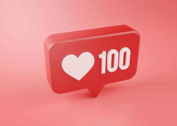 istock One Hundred Love Notification Icon 3D Rendering on Pink Background 1265188293