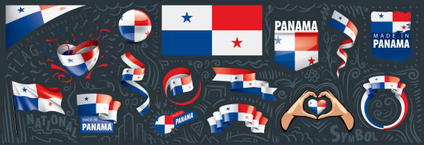 istock Vector set of the national flag of Panama in various creative designs 1265191880