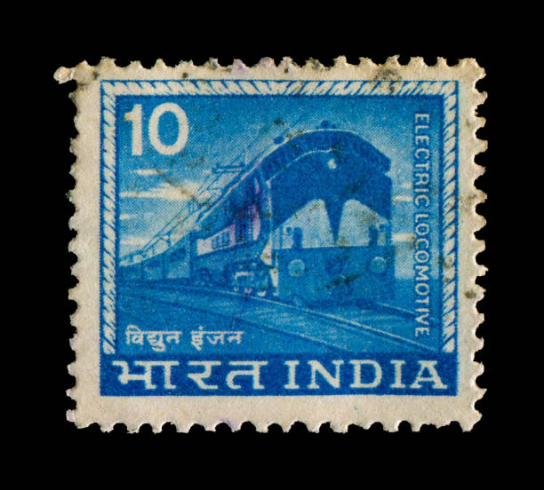 istock India Stamp: shows Electric Locomotive 1265197004