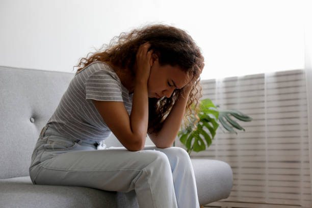 istock Sad lonely person at home 1265202277
