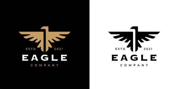ilustraciones, imágenes clip art, dibujos animados e iconos de stock de diseño de plantilla de icono de cresta de águila - wing artificial wing coat of arms vector