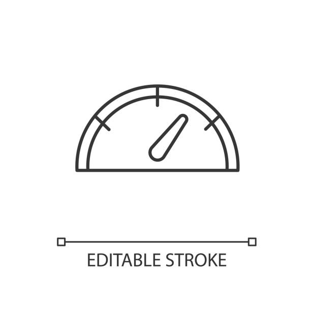 속도계 선형 아이콘 - speedometer gauge dashboard speed stock illustrations