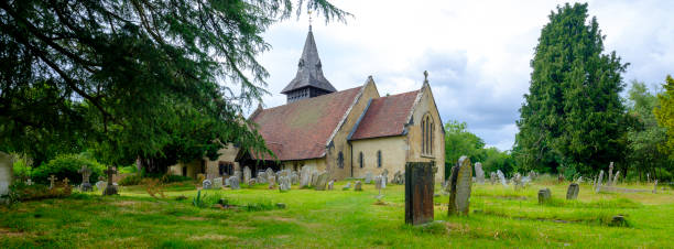 All Saints' Church in Steep near Petersfield in the South Downs National Park, Hampshire, UK Steep, UK - June 11, 2020:  All Saints' Church in the Hampshire village of Steep near Petersfield in the South Downs National Park, UK petersfield stock pictures, royalty-free photos & images