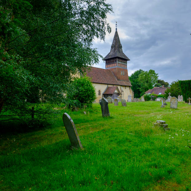 All Saints' Church in Steep near Petersfield in the South Downs National Park, Hampshire, UK Steep, UK - June 11, 2020:  All Saints' Church in the Hampshire village of Steep near Petersfield in the South Downs National Park, UK petersfield stock pictures, royalty-free photos & images