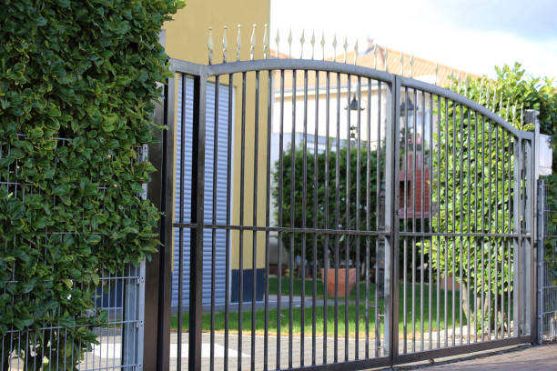 istock High quality garden fence made with metal bars 1265209998
