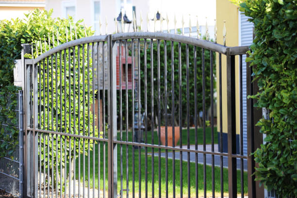 istock High quality garden fence made with metal bars 1265210018