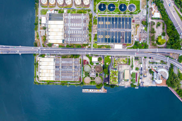 istock Drone view of Sha Tin Sewage Treatment Works 1265212544