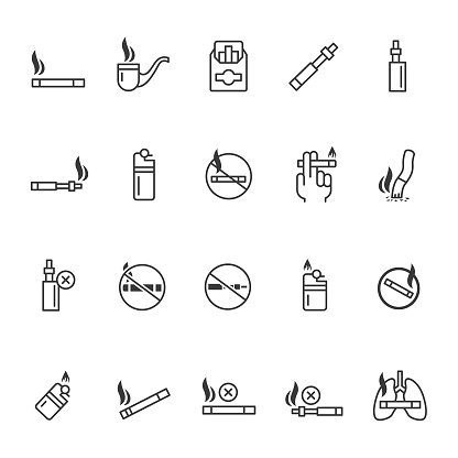 Cigarette icon set