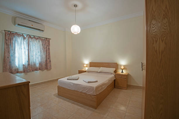 istock Interior design of bedroom in house 1265217147