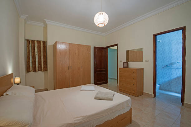 istock Interior design of bedroom in house 1265217327