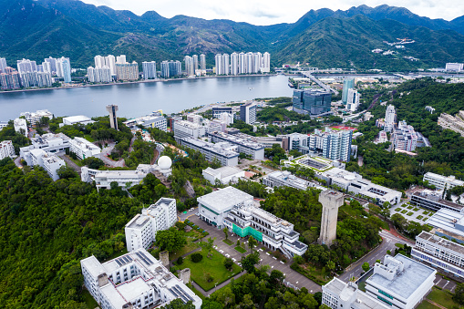 Drone view of The Chinese University of Hong Kong University / CUHK