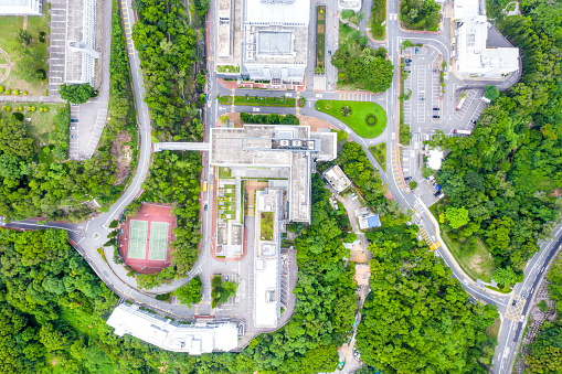 Drone view of The Chinese University of Hong Kong University / CUHK