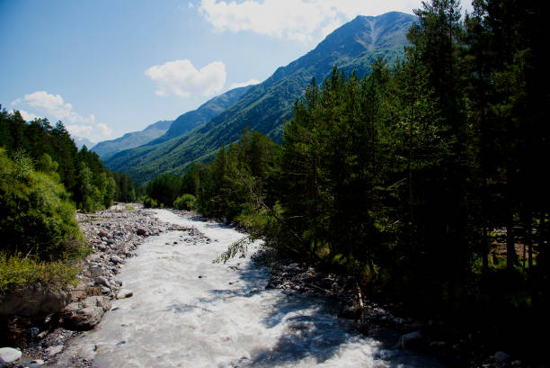 Baksan river in the Caucasus mountains. Kabardino-Balkaria, Russia