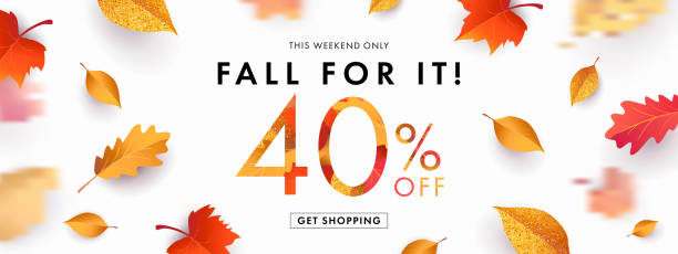 istock Autumn Sale background, banner, poster or flyer design. Vector illustration with bright beautiful leaves frame and text fall for it 40 % off. 1265224236