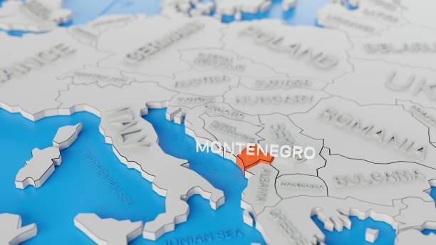 390 Montenegro World Map Stock Photos Pictures Royalty Free Images Montenegro Highlighted On A White Simplified 3d World Map Digital 3d Render 