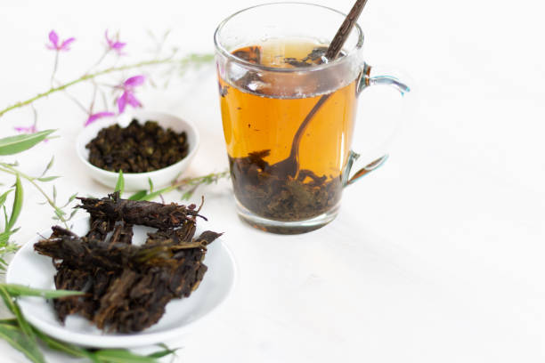 istock herbal dry tea with fermented fireweed leaves on white background 1265225179