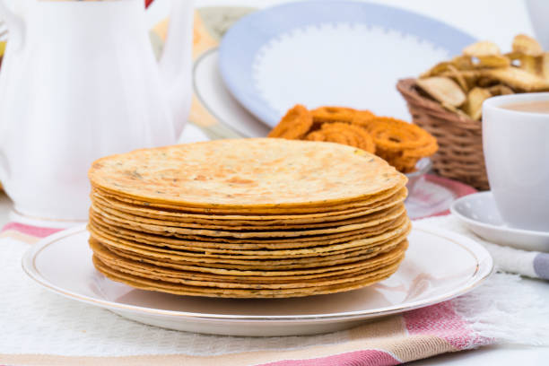 Indian Khakhra is a Traditional Gujarati Snack Also Know As Khakra, Crispy Roti or Fenugreek khakra, Khakhara’s are thin crackers made from wheat flour and oil. It is served usually during breakfast