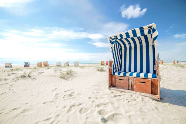 Beach chair on the Baltic Sea beach